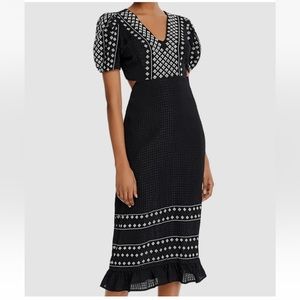 Rahi embroidered open back maxi dress